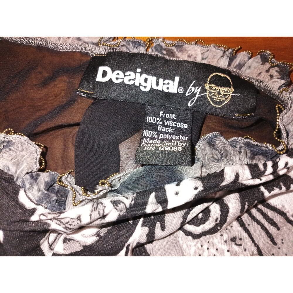 Desigual Sheer Back Blouse Size Medium - Picture 3 of 3